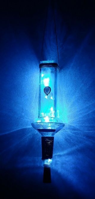 Hanging Vintage Rustic Shabby Chic Glass Bottle Cork Light White Led Lamp Decor