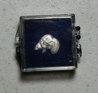 Vintage Bsa Beaver Award Medal Lapel Pin Sterling With Bsa Fleur - De - Lis