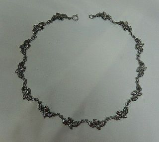 Vtg Danecraft Sterling Silver Iconic Double Acorn & Leaves 15 1/2 " Necklace Evc