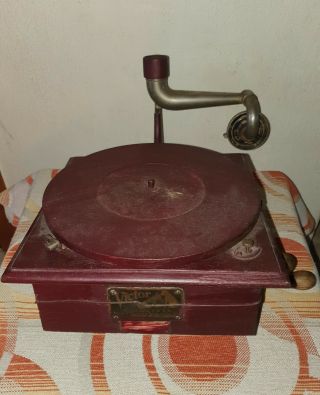Vintage Antique Talking Machine Victor " His Master Voice " Gramophone Phonograph