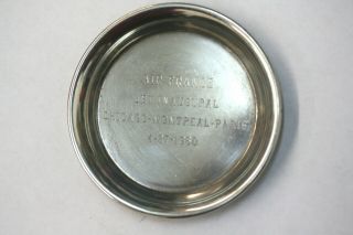 1960 Vintage Air France Cartier Sterling Silver Airline Round Small Tray