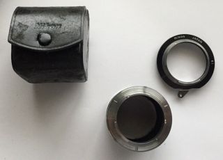 Vintage nikon F macro extension tube set w/reverse adapter and case 2