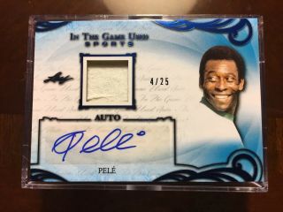 Pele 2019 Leaf In The Game Sports 4/25 Auto Jersey Autograph Ssp Soccer
