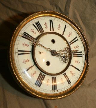 Antique Porcelain Face Clock Repair 8 " Roman Numerals 3 Hands
