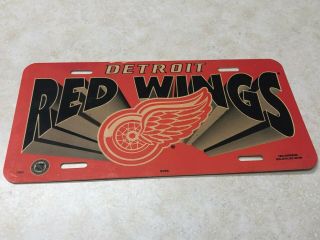 Vintage Detroit Redwings Plastic License Plate