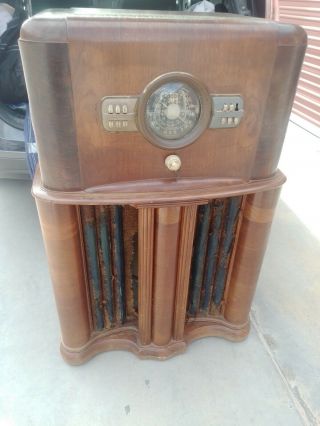 1940 Antique Zenith Tube Console Floor Radio 11s474 Model 1103