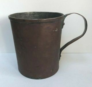 Early American Colonial Period Rev War Era Copper Tavern Mug Jug Pitcher - Large