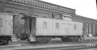 B&w Negative Union Pacific Railroad Caboose 25796 Cheyenne,  Wy 1965
