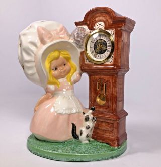 Vintage Ceramic Byron Molds Girl Bonnet Narco Grandfather Clock Cat Mold Craft