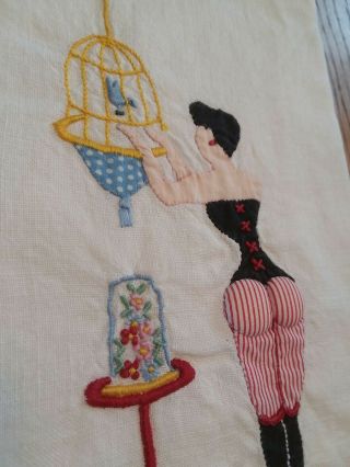 Three Vintage Naughty/risque Towels,  Padded Butt,  Embroidery,  Applique Cute