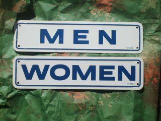 Vintage Tin Men & Women Restroom Signs Great Shape $24.  99 Nr