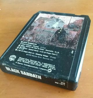 Vintage Black Sabbath Self Titled 8 Track Tape,  Wb Records