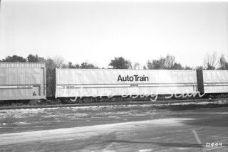 B&w Negative Amtrak Railroad Auto - Train Car Carrier 9037 Sanford,  Fl