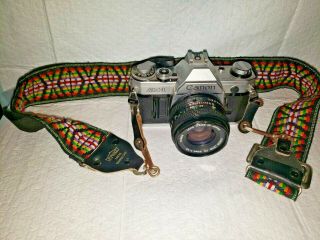 Canon Ae - 1 35mm Camera W/canon 50mm F/1.  8 Zoom Lens Vintage Film