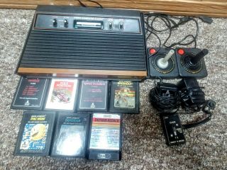 Vintage Atari 2600 Video Computer System And 7 Games.  2 Joy Sicks,  Great
