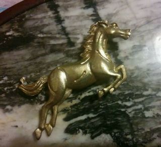 Vintage Gold Tone Horse Brooch
