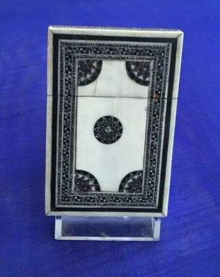 Victorian Anglo Indian Bone & Hardwood Inlaid Card Case.