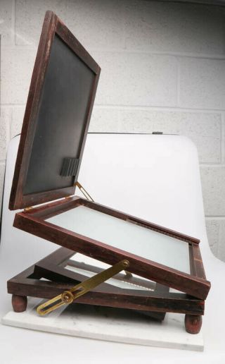 Antique Wooden 8x10 Inch Large Format Retouch,  Retouching Device Tilting Mirror