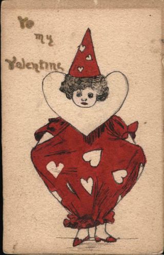 Hand Drawn 1909 To My Valentine Postcard 1c Stamp Vintage Post Card