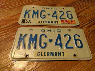 1982 / 1985 Ohio License Plate Kmg426 Pair.  Cutlass,  Oldsmobile,  Hurst Olds W30