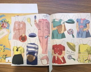 Vintage - 1940 ' s Paper Wood Babs Dolls - Clothing - Whitman - Tekwood - 3985 3