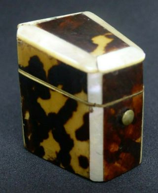 Antique 19th Century Faux Tortoiseshell / Mother Of Pearl ‘knife’ Box / Casket