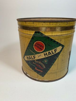 Vintage Half And Half Lucky Strike Buckingham Tobacco Advertising Can Container