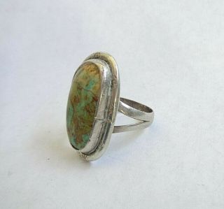 Vintage Navajo Sterling Silver 925 Blue Gem Turquoise Stone Ring sz 6 3