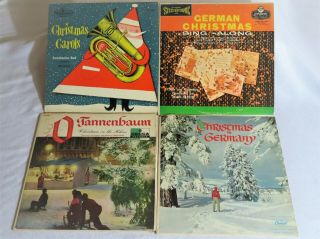 4 Vintage German Christmas 33 1/3 Rpm Vinyl Albums