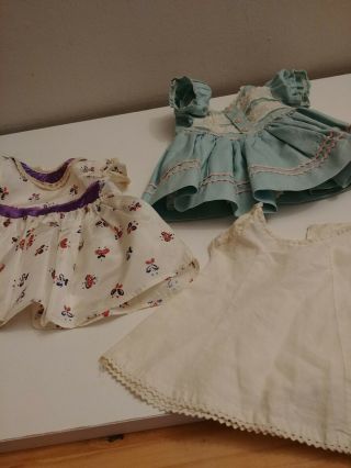 2 Vintage Dresses Slip For 16 " - 17 " Ideal Composition Shirley Temple Doll Look