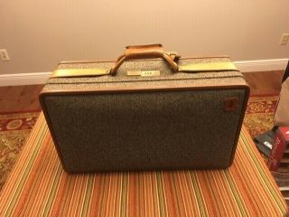 Vintage Hartmann Luggage Tweed & Leather 21 " Suitcase