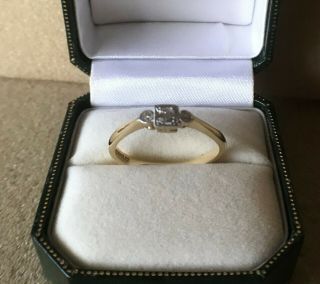 Antique Diamond 3 Stone Ring Set In 18ct Yellow Gold 0.  10 Carats Of Diamond