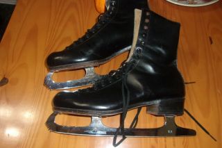 Riedell Ice Skates Women 8 1/2 2720/220 7207 Black W/black Laces Vintage
