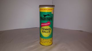 Slazenger Vintage 3 Yellow Tennis Balls In Can Made In England