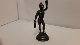 Victorian Miniature Cast Bronze " Roman Soldier With Shield " Grand Tour Figure.