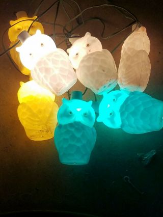 Vintage Owl Blow Mold Patio String Lights (7) Party Lamps