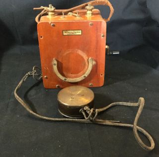Old Antique Collectible Western Electric Company Wooden Linesman Test Equipment