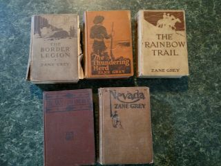 5 Vintage Zane Grey Books Some 1st Edition