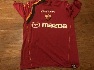 Vintage As Roma Diadora Serie A Soccer Football Jersey Size Small Mazda