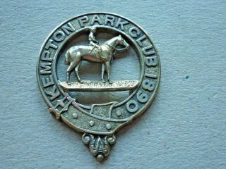 Antique Victorian Horse Racing Members Badge Kempton Park 1890