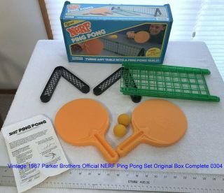 Vintage 1987 Official Nerf Ping Pong Set Box Complete 0304 (by Parker B