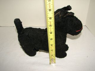 VINTAGE STUFFED PUPPY DOG AND LOVE SCOTTIE STYLE BLACK 9 INCH LONG 2