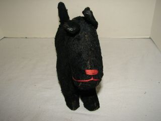 VINTAGE STUFFED PUPPY DOG AND LOVE SCOTTIE STYLE BLACK 9 INCH LONG 3