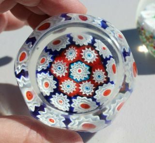 Vintage Golden Crown E & R Italy Millefiori Murano Paperweight C1