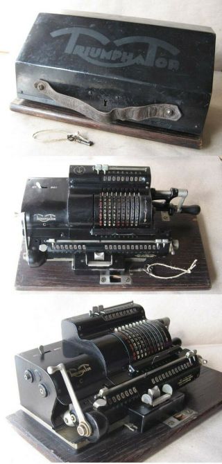 Antique German Desktop Mechanical Pin - Wheel Calculator Triumphator C Functional