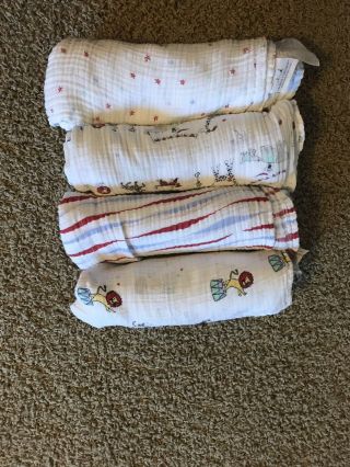 Aden And Anais Vintage Circus Set Flaw In Striped Blanket