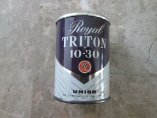 Hard To Find Vintage Union 76 Royal Triton Motor Oil Tin Oil Can Bank