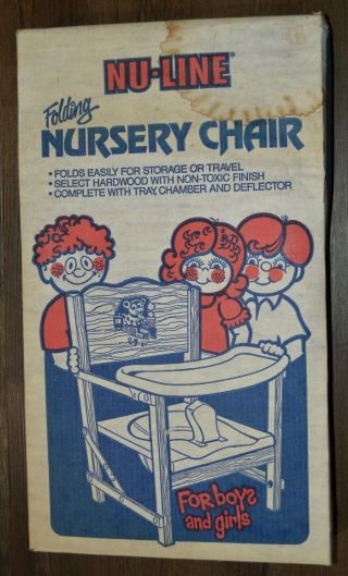 Vintage Nu - Line Wooden Folding Nursery Potty Chair W/box 1984