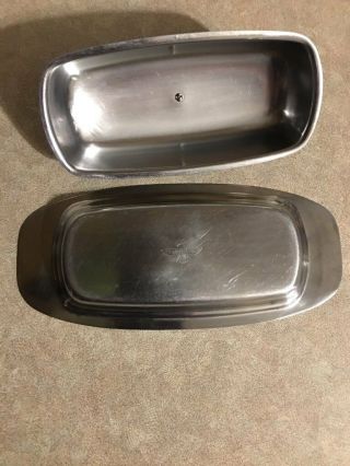 Vintage Stainless Steel Butter Dish with Lid Eagle Japan 2