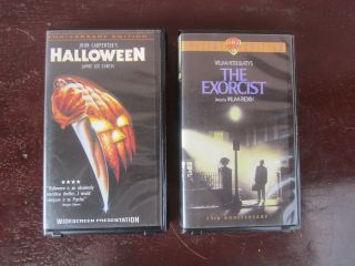 2 Horror Classic (halloween And The Exorcist) Vintage Vhs Movies By Ow